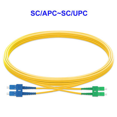 OEM ODM Single Mode Fiber Optic Cable , SC APC SC UPC 2 Core Fiber Cable